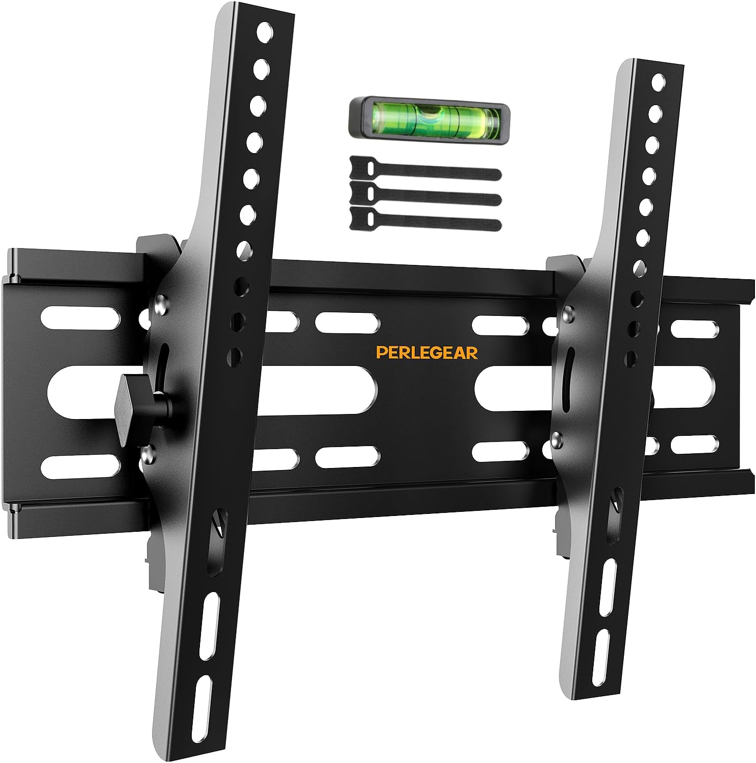 Perlegear TV Wall Bracket for 13-42 inch TVs up to 45kg, Sturdy Tilt TV Bracket with VESA 75x75-300x300mm, 32 inch tv wall bracket Includes level and Cable Ties.