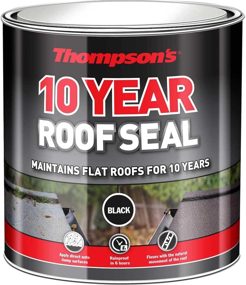 Ronseal HPRSBL4L Thompsons High Performance Roof Seal Black 4 Litre