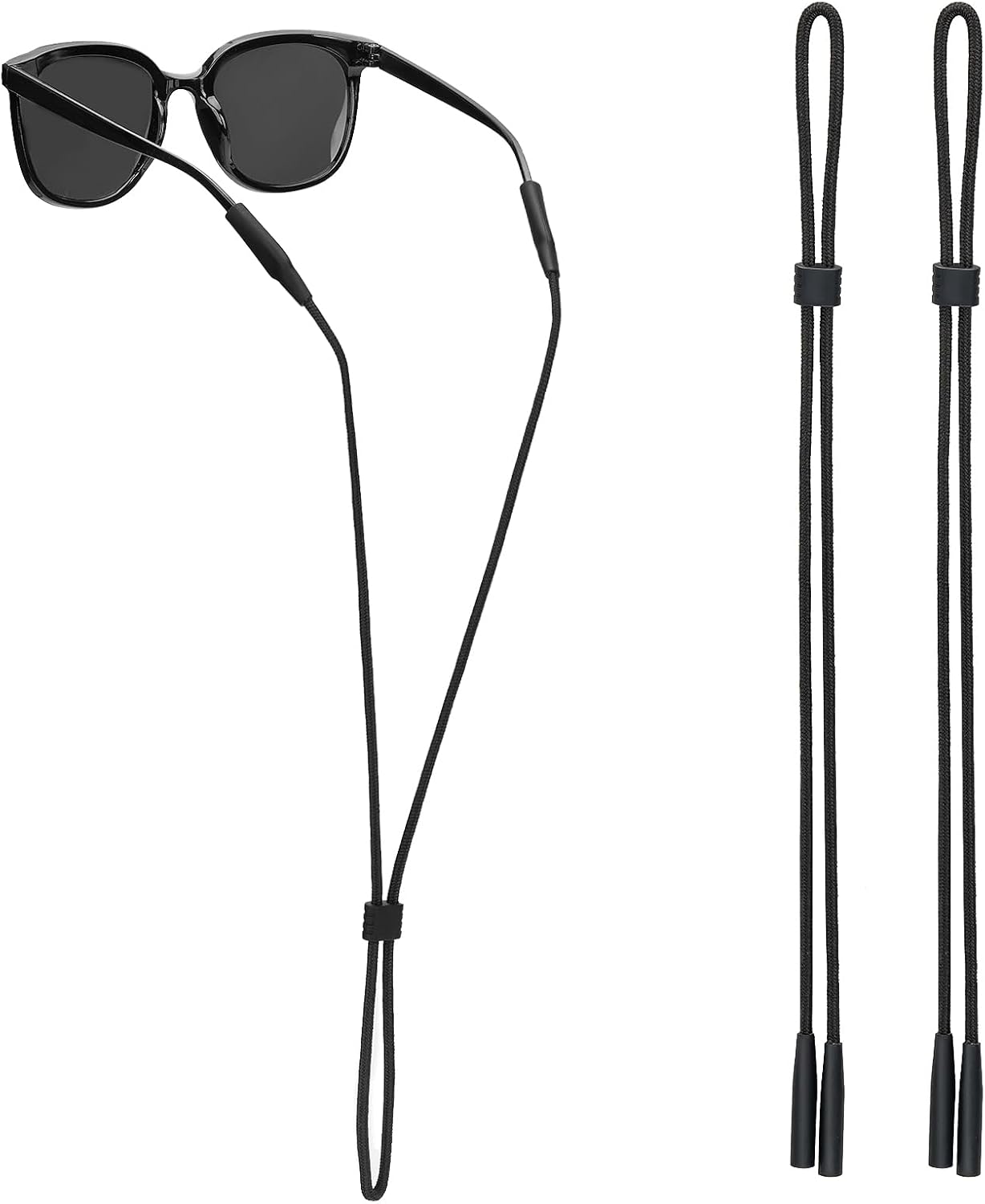 GOSALISU Glasses Strap, Black Sunglasses Strap for Men Women, Ultra-light Eye Glasses Holders Around Neck
