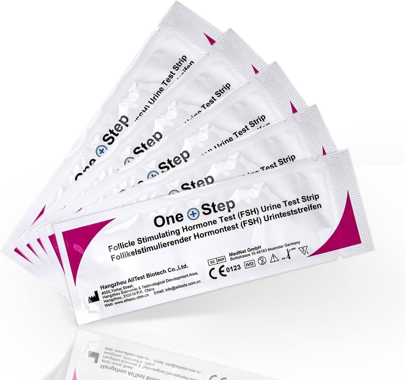 Female Fertility Test Strips, 5 Test Pack, Peri Menopausal, Menopause Testing Kit, Home Urine FSH Test
