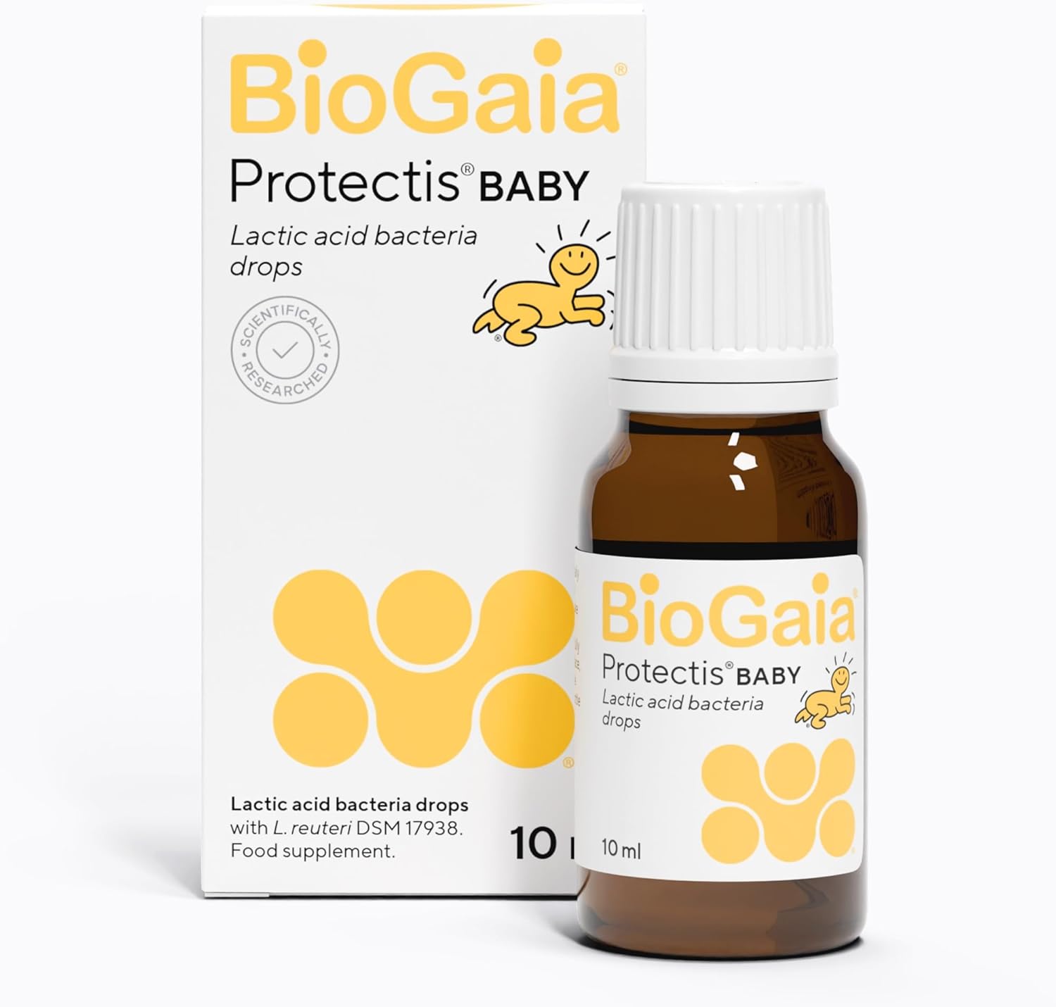BioGaia Protectis Baby Drops | Probiotic Supplement for Newborns, Babies & Infants | Daily Digestive Support with ﻿100 Million Live L. Reuteri Probiotics | Features LongevityGuard | 10 ml