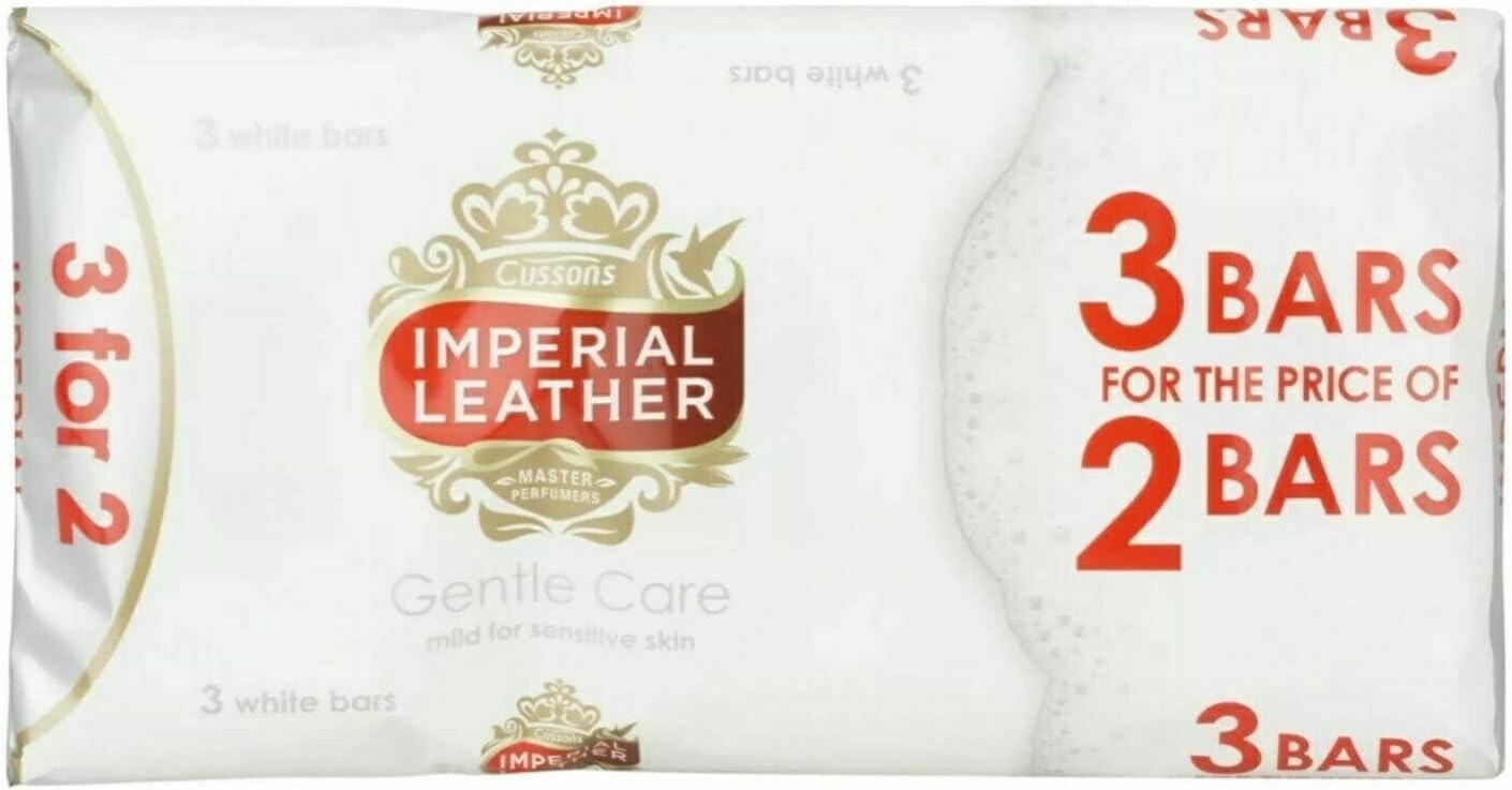 Imperial Leather Gentle Care For Sensitive Skin White Bar Soap 100G, 3 Count (Pack of 4)