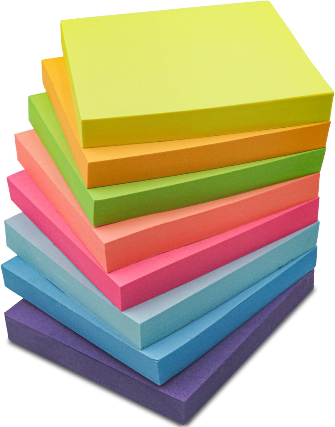 Sticky Notes 3x3, 8 Pack Sticky Pads 100 Sheet/Pad, Bulk Sticky Note Pads, Multicolor Self-Sticky Notes Pad - Teacher Classroom Must Haves, Back to School and Office Supplies Blank Desk Note Pads.