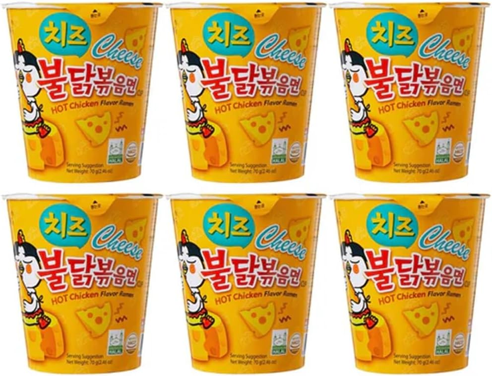 Samyang Buldak Hot Chicken Cheese Flavor Ramen Cup Noodles (6 cups) 420g
