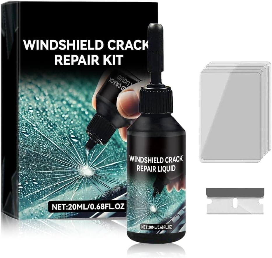 Windshield Crack Repair Kit, 2025 New Glass Cracks Gone Repair Kit, Premium Glass Repair Liquid Windshield Repair Kit for Chips and Cracks, Quick Fix Windshield & Glass Repair Tools (1)