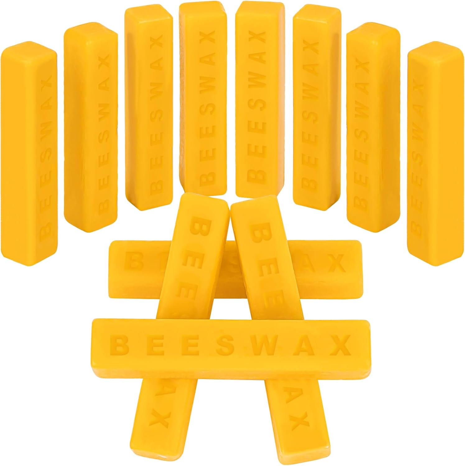 Sukh 12PCS Yellow Beeswax-Bar - 290g(10.23oz) Beeswax Block - Wax Bar Yellow Beeswax Bulk Bar of Wax Yellow Beewax for Candles Triple Filtered Skincare,Lip Balms,Lotions,DIY Projects,Soap