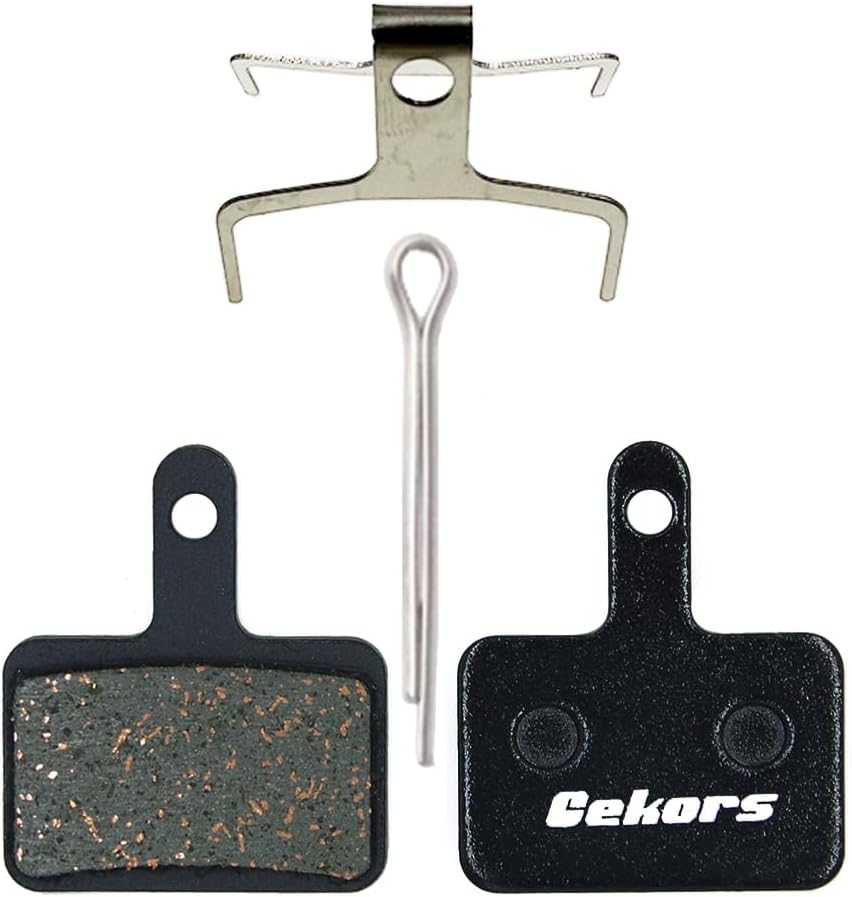 Gekors Quiet Semi-Metallic Bike Brake Pads - Compatible with Shimano Deore/MT200 & Tektro - Long-Lasting, Low-Noise, All-Weather & Heat-Resistant for MTB/Ebike,1 pair with split pin