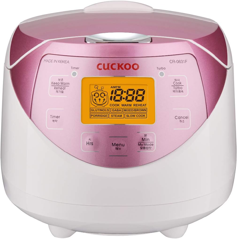 CUCKOO Micom Fuzzy Logic Rice Cooker, 12-Cup Cooked, Pink, CR-0631F