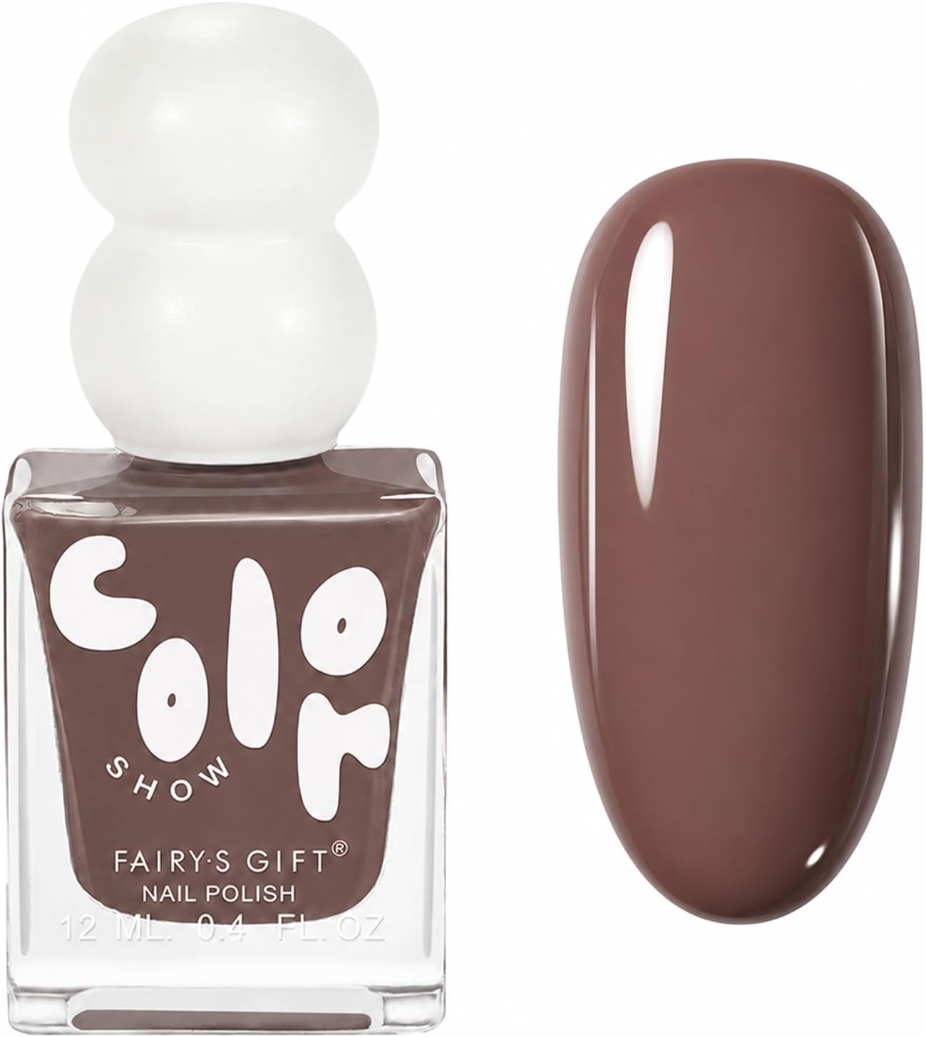 Brown Nail Polish - Chocolate Coffee Nail Polish - Quick Dry & Long Lasting Neutral Brown Nail Varnish - High Glossy Water Based Dark Nail Varnish - No Need Cure for DIY Home Manicure