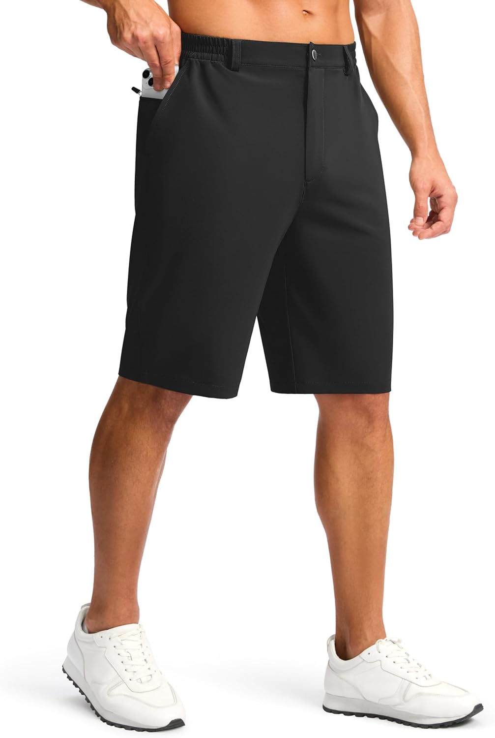 G Gradual Casual Shorts for Men 11" Lightweight Men's Golf Shorts Stretch with 3 Pockets Quick Dry Summer Breathable Shorts