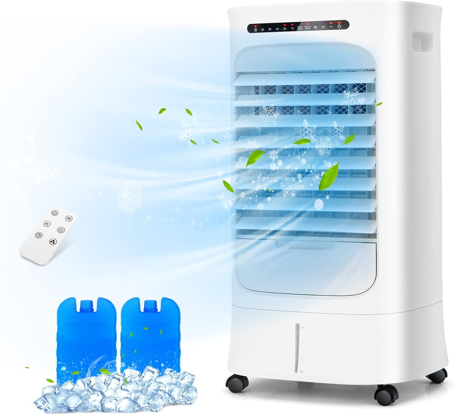 TANGZON 10L Air Cooler, 88W 3-in-1 Evaporative Coolers/Cooling Fan/Humidifier with 3 Speeds, Remote Control, 15H Timer, Sleep Mode, LED Display, Oscillation & 2 Ice Boxes for Home Office Bedroom