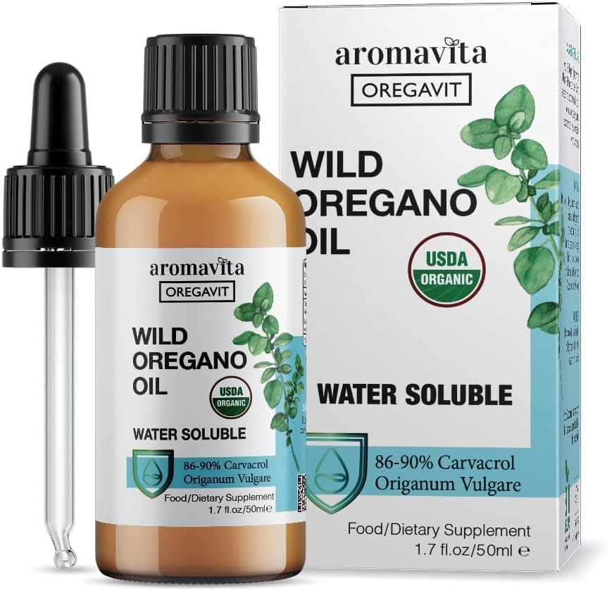 Water Soluble Wild Oregano Oil Organic Liquid Drops–for Digestive and Immune Support, Respiratory Health - Oregano Oil Drops for Mouth-for Healthy Gums and Sore Throats 1.7 fl.Oz/50ml