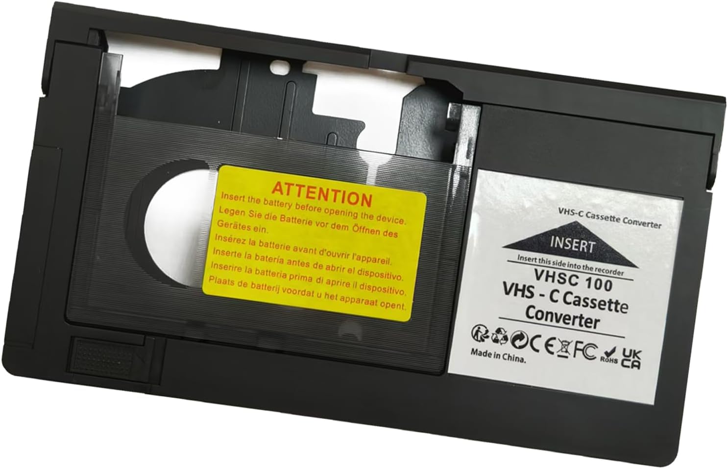 VHS-C Tape Cassette Adapter for Camcorders Motorized VHS VHS-C to VHS – Ideal for VCR Player, Video Cassette Player and VHS to Digital Converting