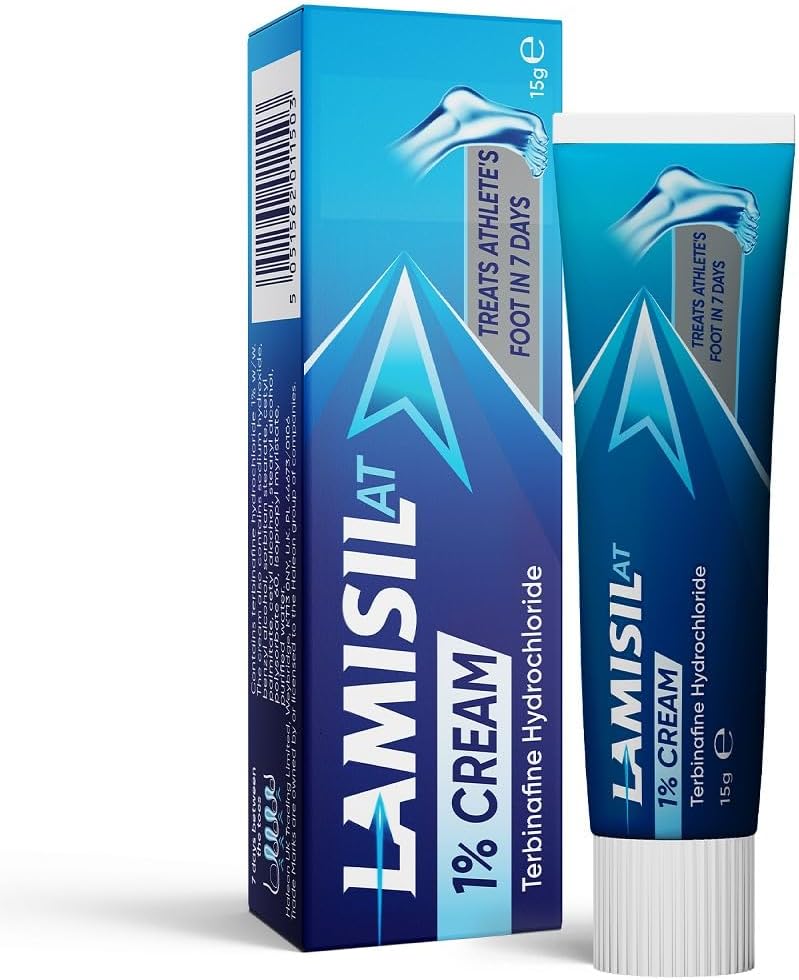 Lamisil 1% Athletes Foot Treatment Cream - Clinically Proven to Treat Athlete's Foot in 7 Days - Antifungal Feet Cream 15g