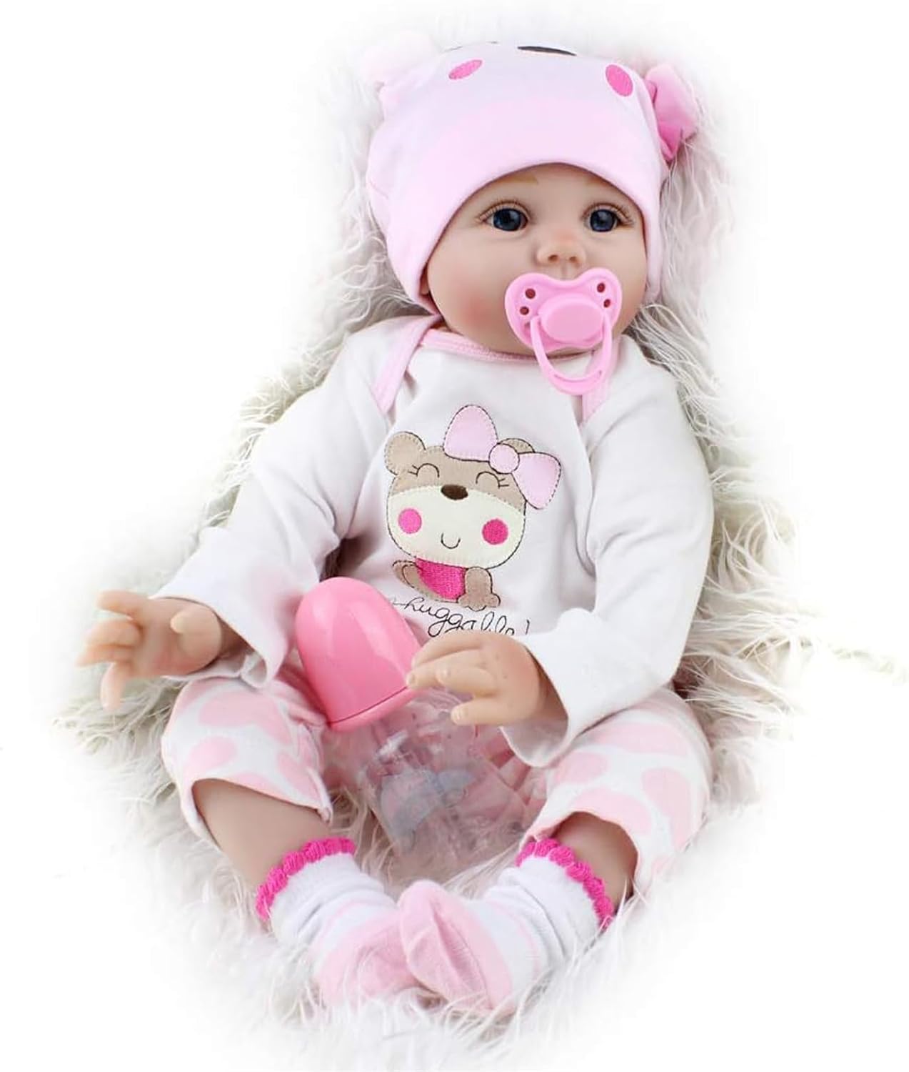 CHAREX Reborn Baby Dolls Lucy, 22 inch Realistic Reborn Girl Doll, Lifelike Newborn Baby Doll Soft Vinyl Weighted Gift Set