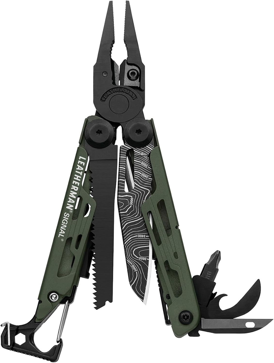 LEATHERMAN, Signal, 19-in-1 Multi-tool for Outdoors, Camping, Hiking, Fishing, Survival, Durable & Lightweight EDC, Made in the USA, Topographical Print