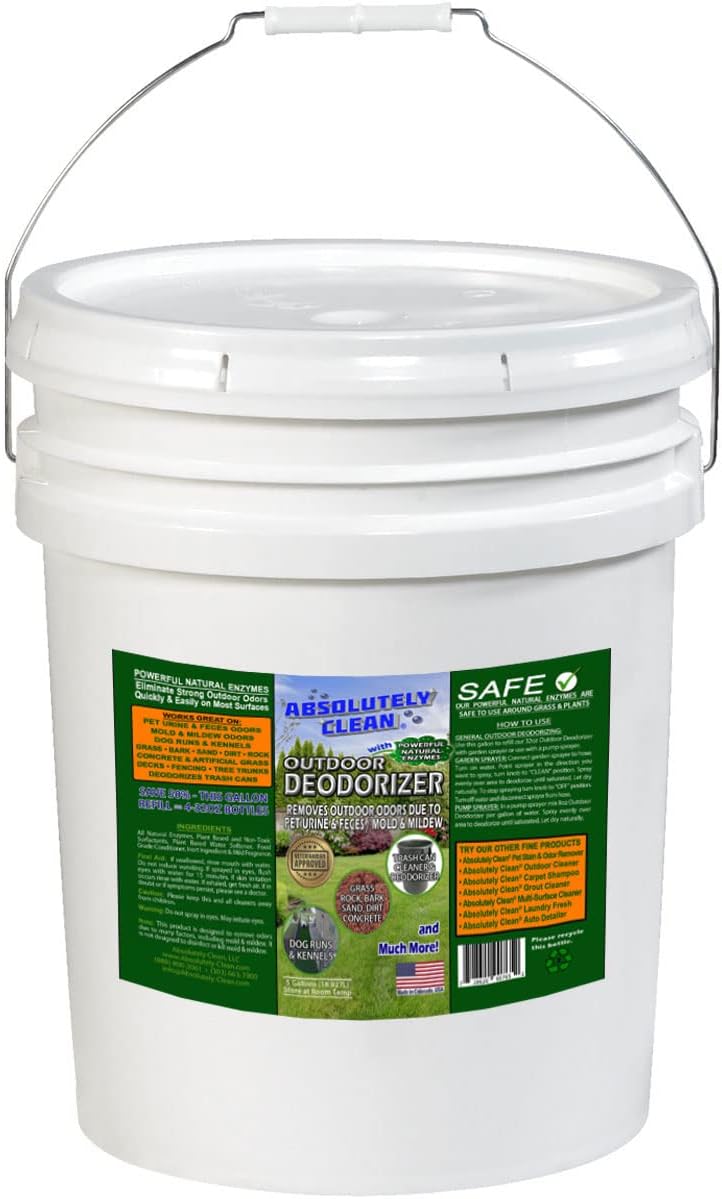 Amazing Outdoor Deodorizer - Natural Enzyme Formula - Just Spray & Walk Away - Grass, AstroTurf, Dog Runs, Patios, Decks, Fences & More - Prevents Lawn Yellowing - USA Made - Vet Approved