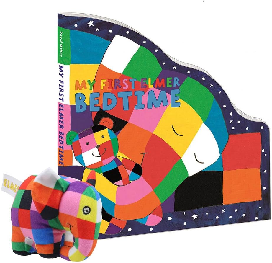Books and Puppets: Elmer Bedtime Including Finger Puppet