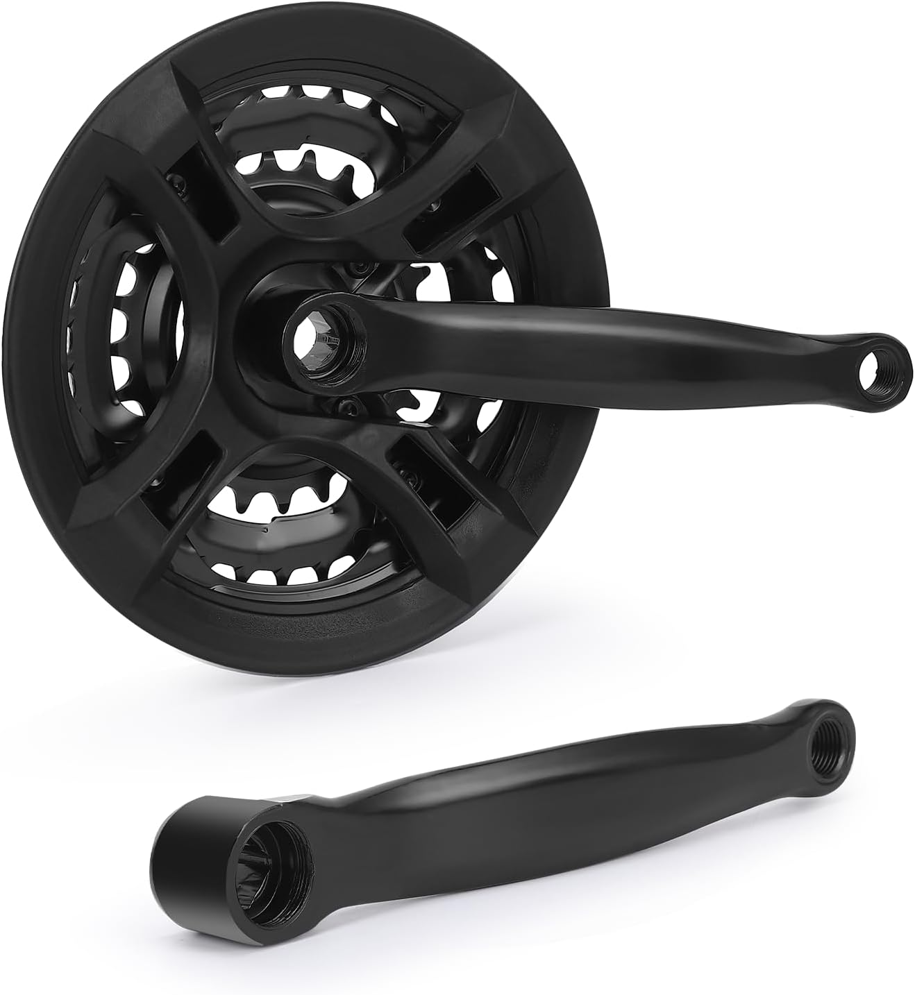 KIMISS Crank Chainset, Mountain Bike Crankset 3 Gear, Cranksets for Bikes, High Carbon Steel Crankset Crank 24 34 42T Speed Chainset for Variable Speed Mountain Bike Road Bicycle