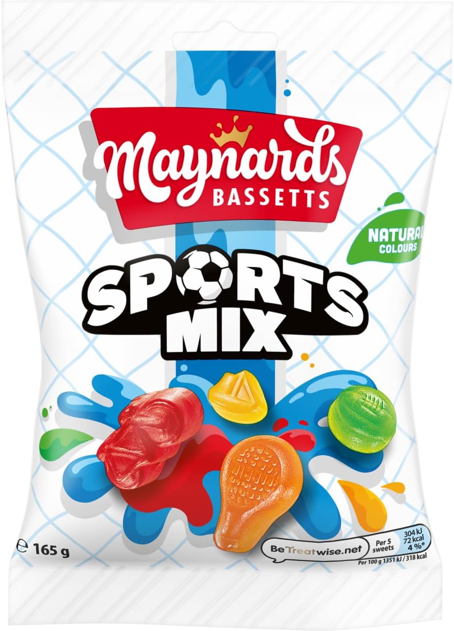 Maynards Bassetts Sports Mixture Sweets Bag, Assorted Fruity Jelly Sweets, 165 g (Pack of 1)