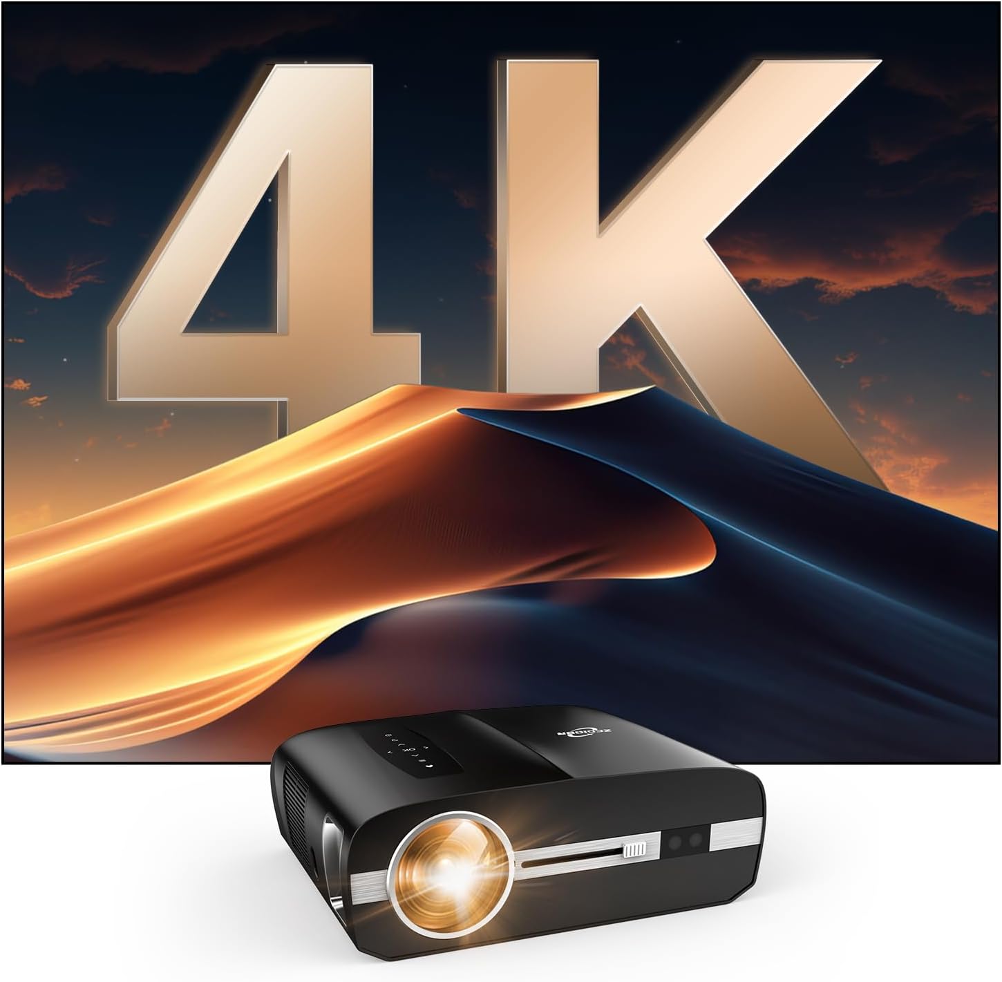 2024 Smart Projector With WiFi 6 & 5G WIFI Bluetooth, 1000ANSI Native 1080P Projector 4K Support High Brightness for Outdoor/Indoor Use, Auto 6D Keystone 50% Zoom HDR10 Compatible with TV Stick DVD PC