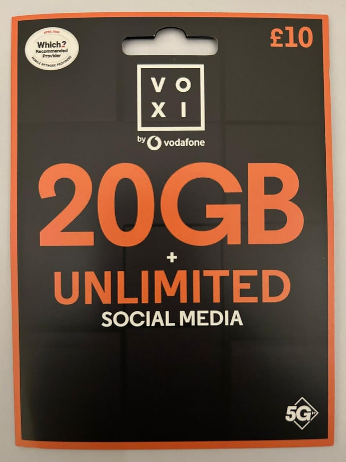 Vodafone VOXI SIM Card with Endless Social Media, Calls, Texts and Roaming