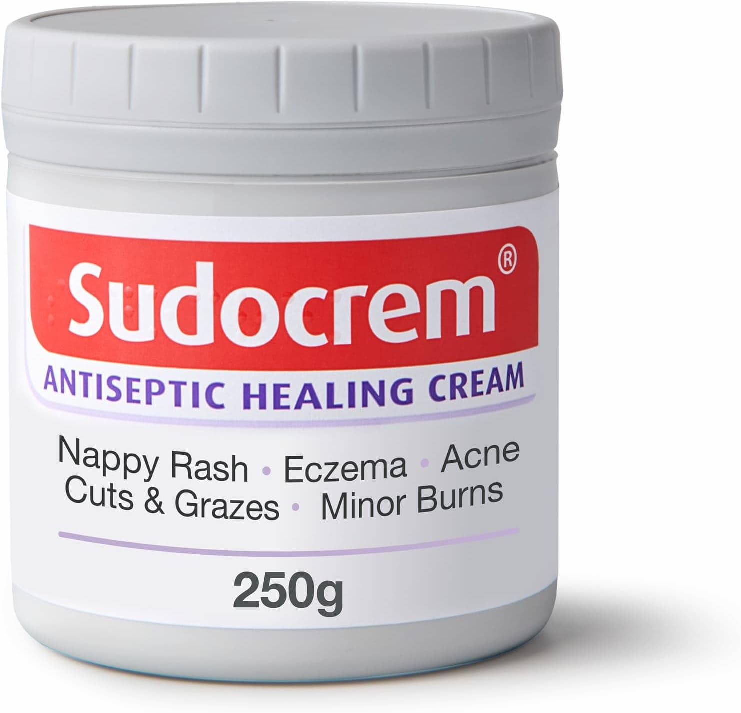 Sudocrem® Antiseptic Healing Cream, Zinc Oxide Cream for Nappy Rash, Eczema, Acne, and Minor Burns, 250g (Pack of 1)