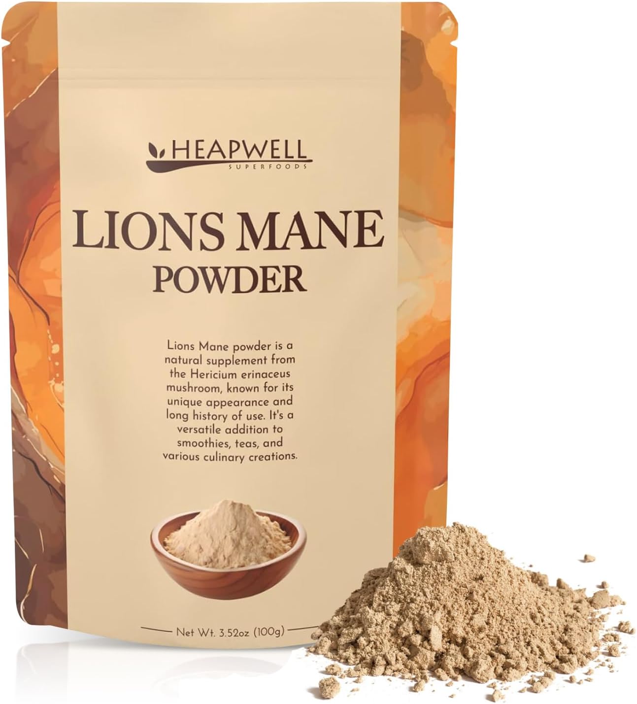 Lion's Mane Powder 100g – Premium Grade, High Spectrum Lion's Mane Mushroom Supplement for Cognitive Support, Immune Boost, and Mental Clarity 100 Plus Servings