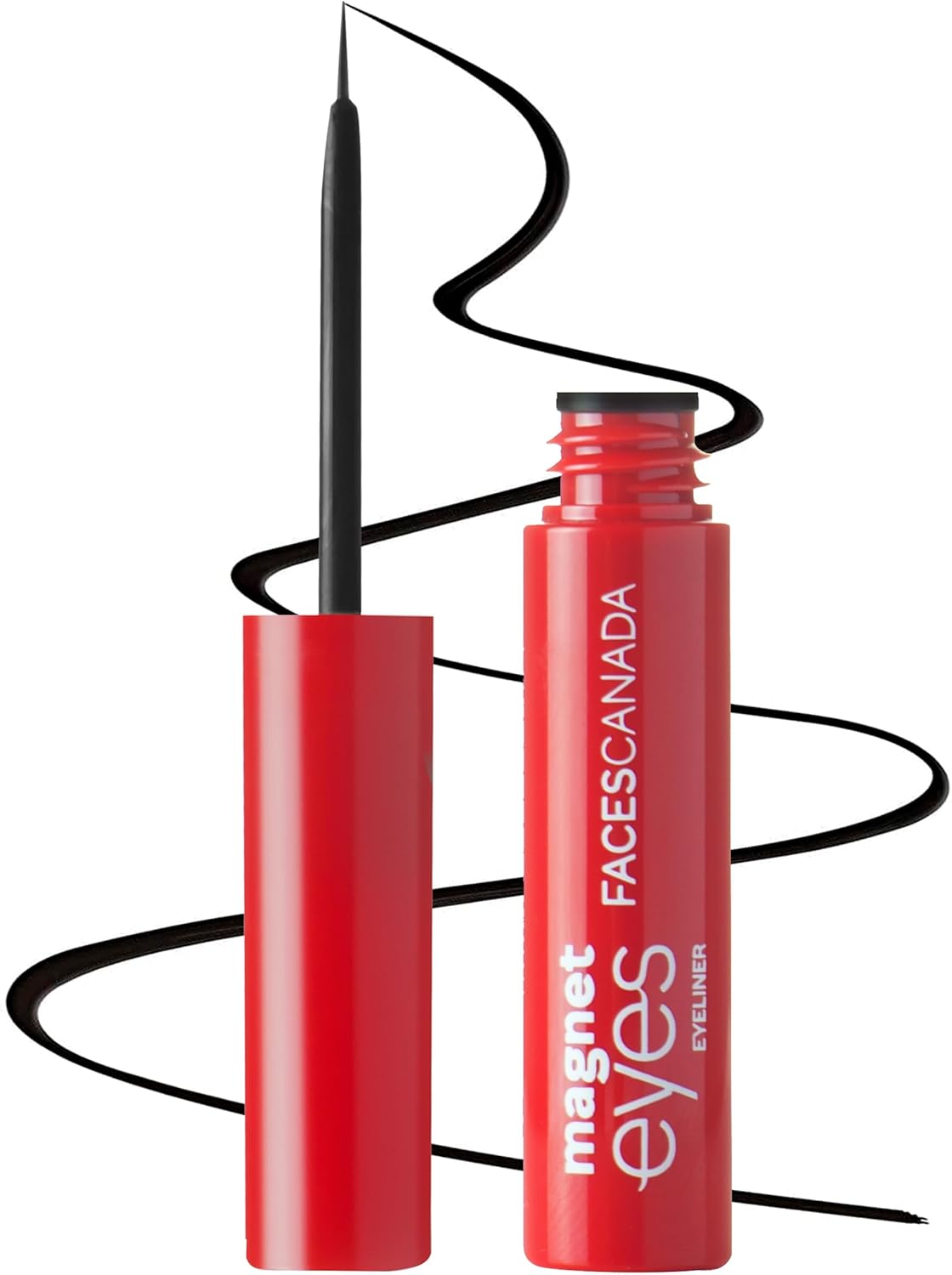 FACES CANADA Magneteyes Eyeliner - Black, 3.5ml Intense Matte Finish Quick Drying 24HR Long Lasting Fine Tip For Precise Smooth Application Almond Oil Enriched Waterproof Smudgeproof