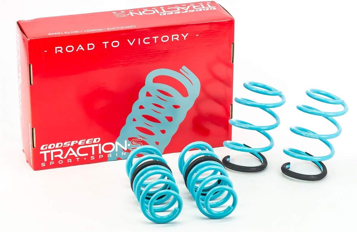 Godspeed LS-TS-VN-0002-A Traction-S Performance Lowering Springs, Reduce Body Roll, Improved Handling, Set of 4, compatible with Volkswagen Golf GTI (MK7) 2015+UP