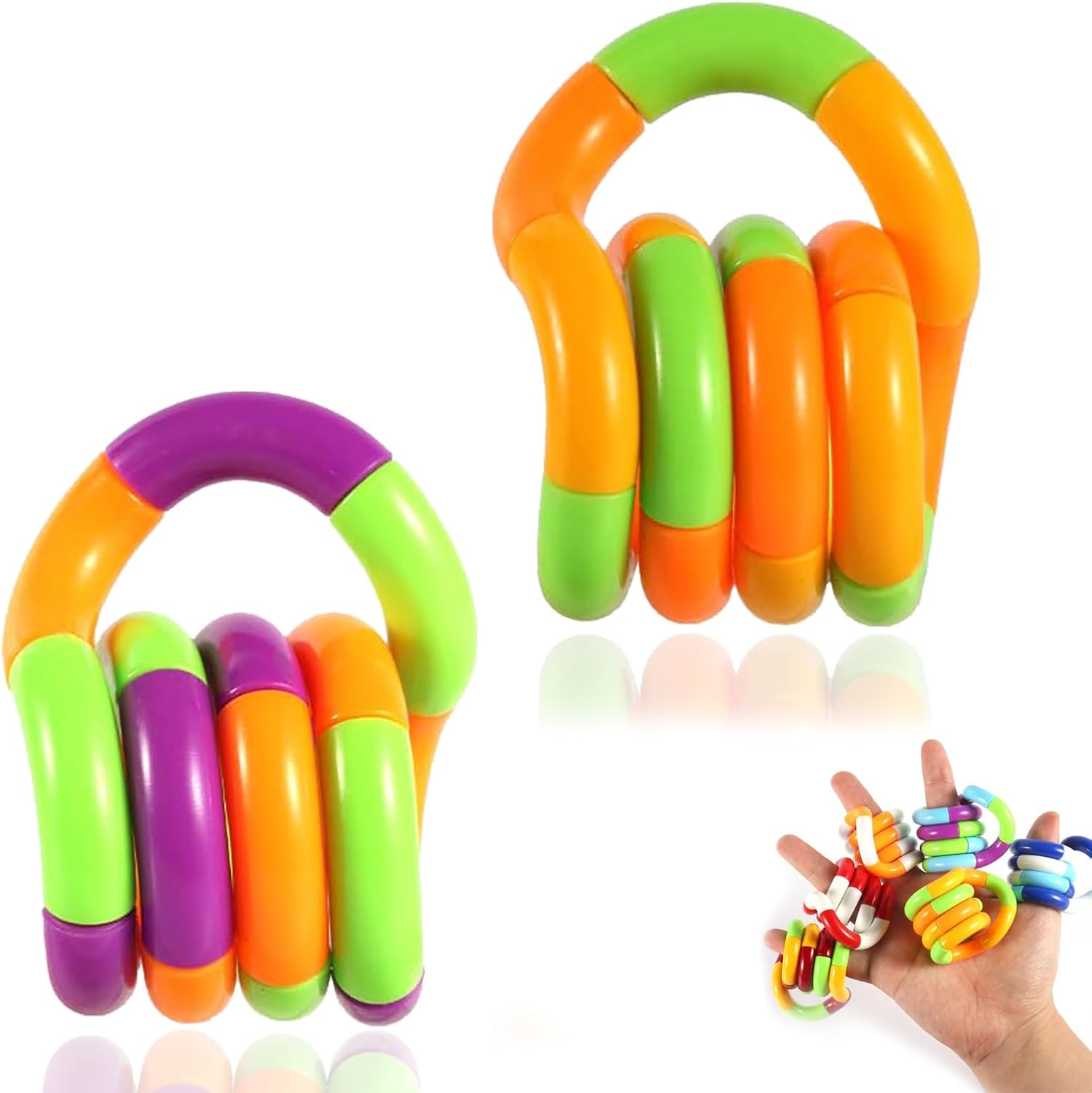 2 Pcs Tangle Fidget Toy, Fidget Toys, Tangle, Hyperkinetic Fingertip Toys for Stress Relief Sensory Fingertip Toys Stress Relief for Youngster Mute Twist