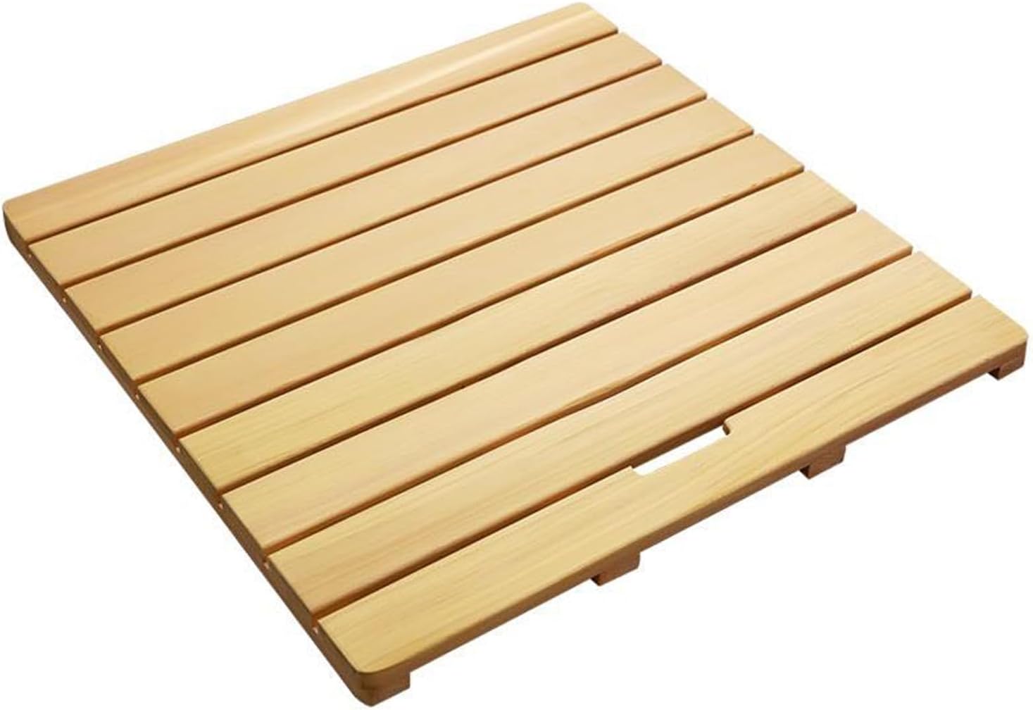 KDDEON Custom Shower Room Non-Slip Bamboo Bath Mat,Square Rectangular Wooden Bath Mat,Multipurpose Bathroom Wooden Floor Mat,Waterproof Shower Mat,with Handles and Non Slip Feet (70x70cm/28x28in)