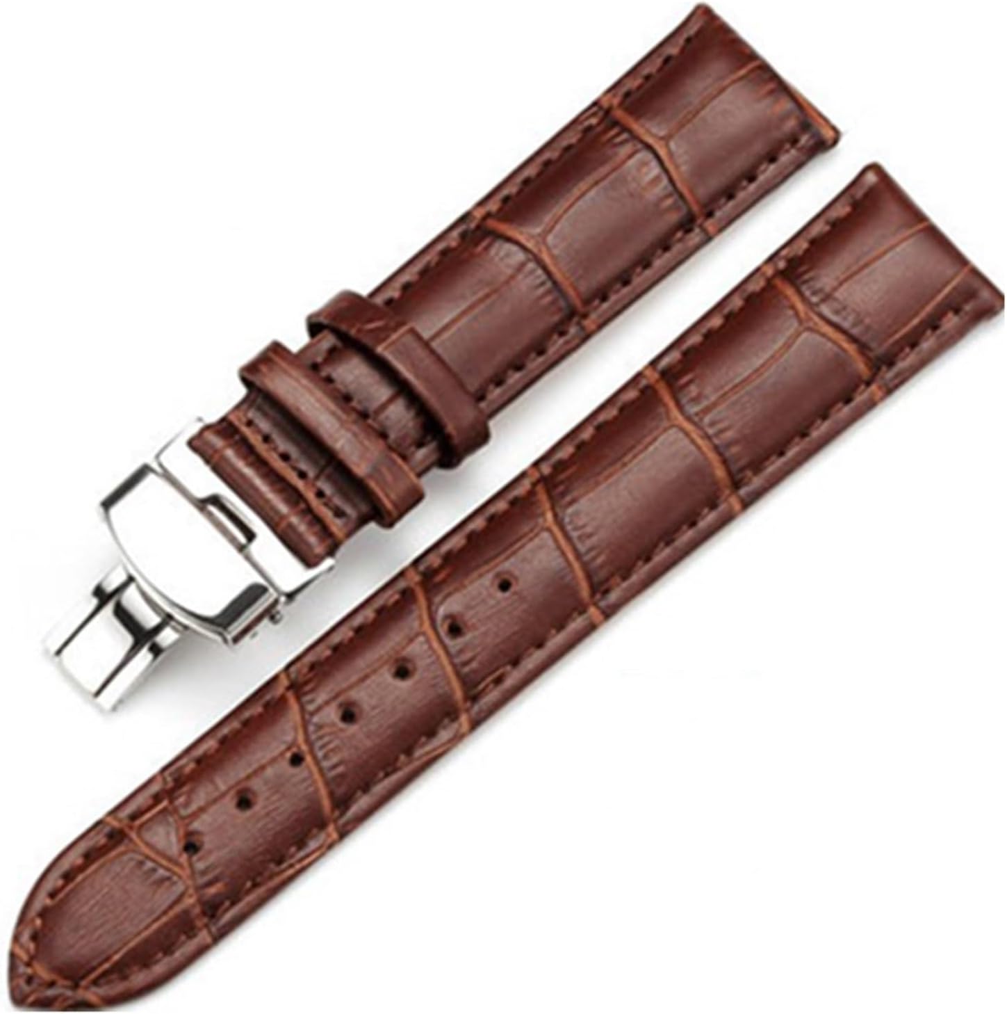 LUGEMA Genuine Leather Watchband Compatible With Tissot Compatible With Longines Compatible With Mido Watch Band Steel Buckle Wrist Strap 14 16 17 18 19 20 21 22 23 24mm