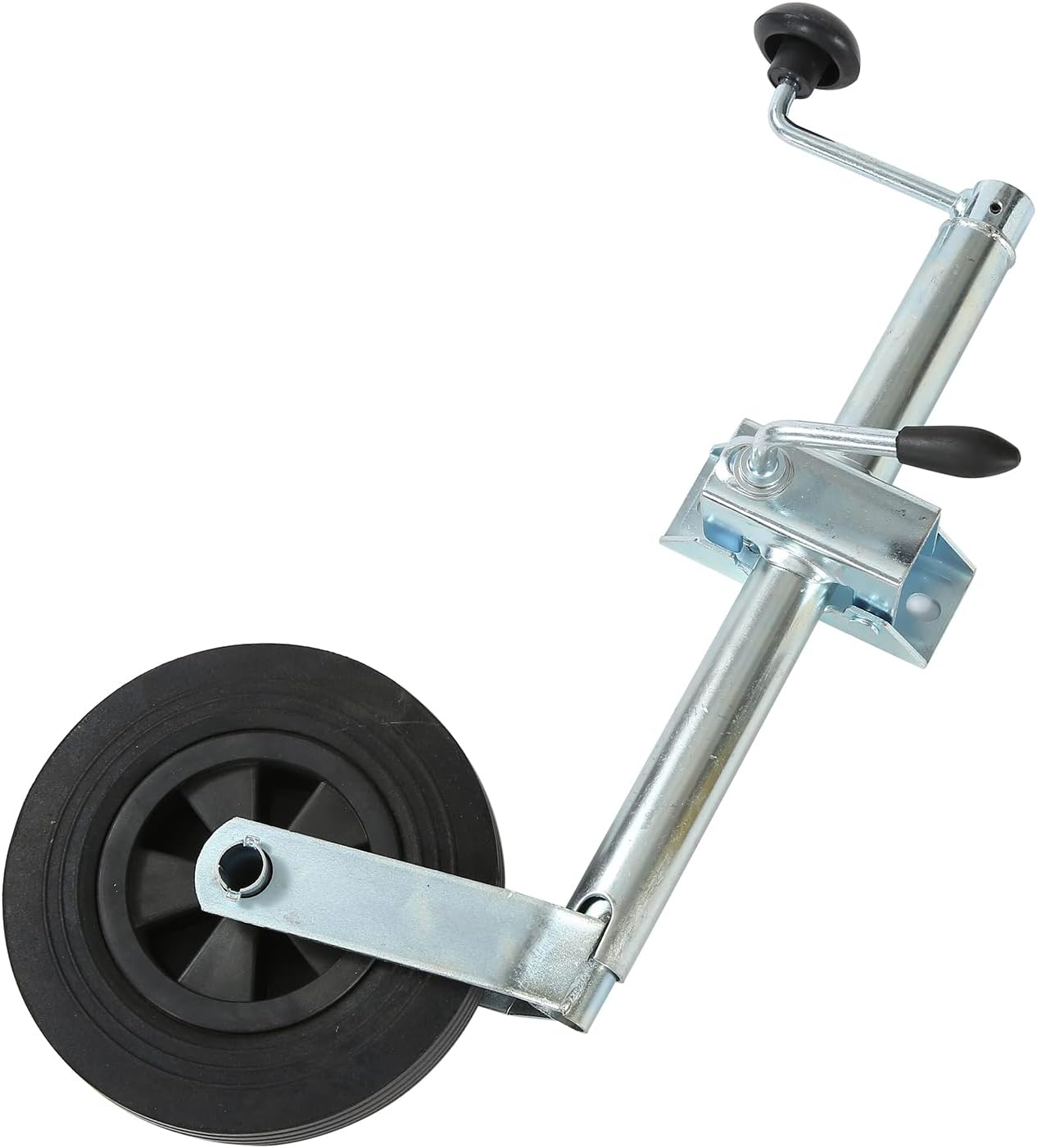 KATSU Jockey Wheel 200x50mm 220lbs Loading Capacity 530mm Height Heavy Duty Car Trailer Caravan Couplings Galvanized Steel Jockey Wheel with Clamp 161803
