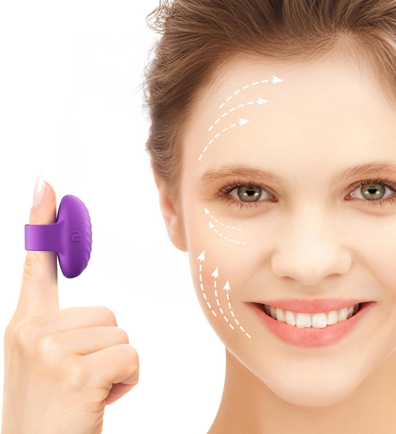 Mini Face Massager, Waterproof Rechargeable Portable Powerful Massage Tool, Multifunctional Eye, Finger and Body Massager (Light Purple)