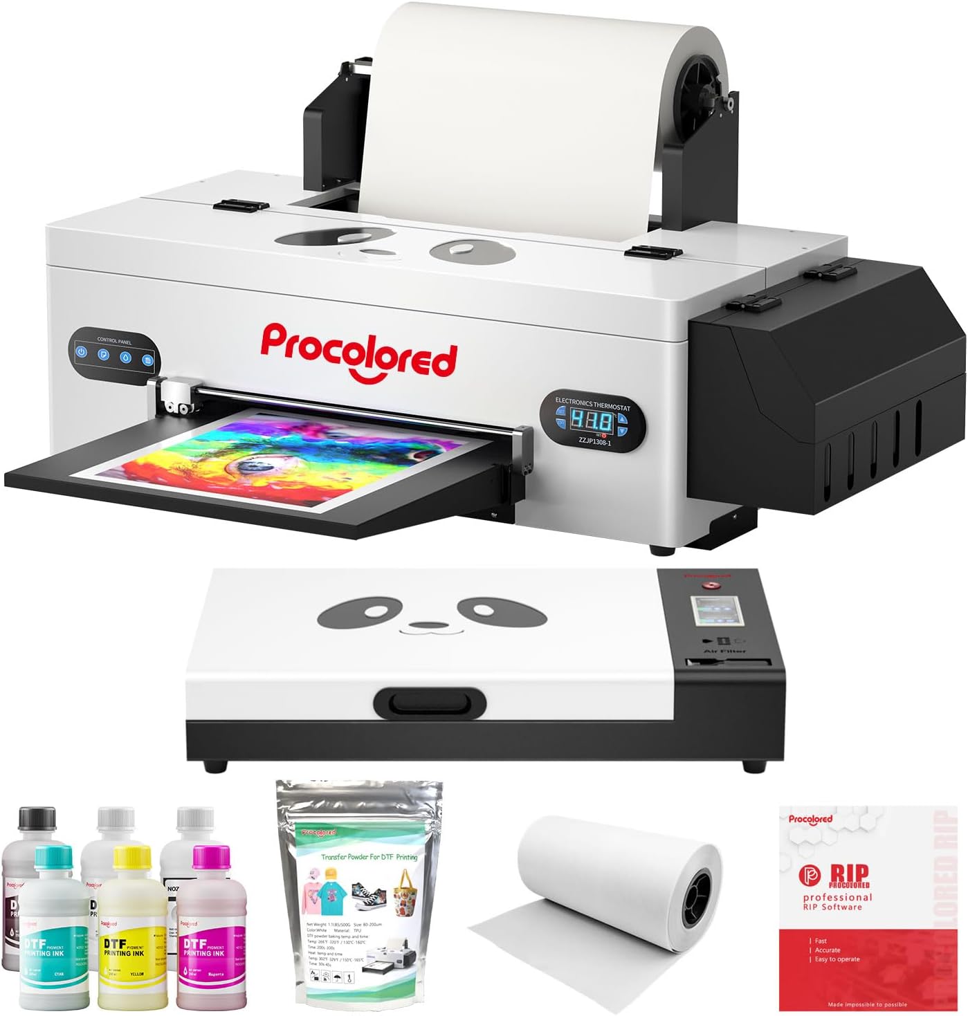 Procolored F13 DTF Printer Kit Direct To Film Printing Machine With Curing Oven White Ink Cycle For T Shirt DIY Small Business Use