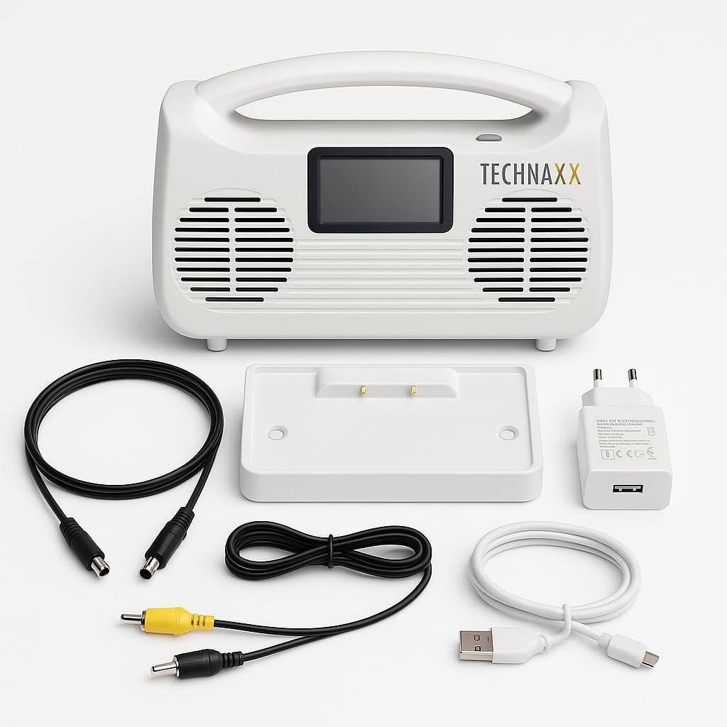 Technaxx Wireless TV Speaker with Base Station TX-317 - Bluetooth 5.3, 2x5W Speakers, LCD Display, 3 Sound Modes, Built-in FM Radio, up to 8h Playback - Ideal for Seniors and Hard of Hearing