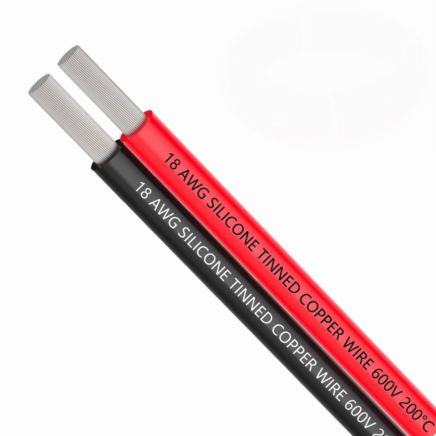 TUOFENG 18awg Electrical Wire,18 Gauge Silicone Wire 10 Meter [Black 5 m Red 5 m] Extension Cable Cord 2 Conductor Parallel Wire line Flexible Hook Up Oxygen Free Strands Tinned Copper Wire