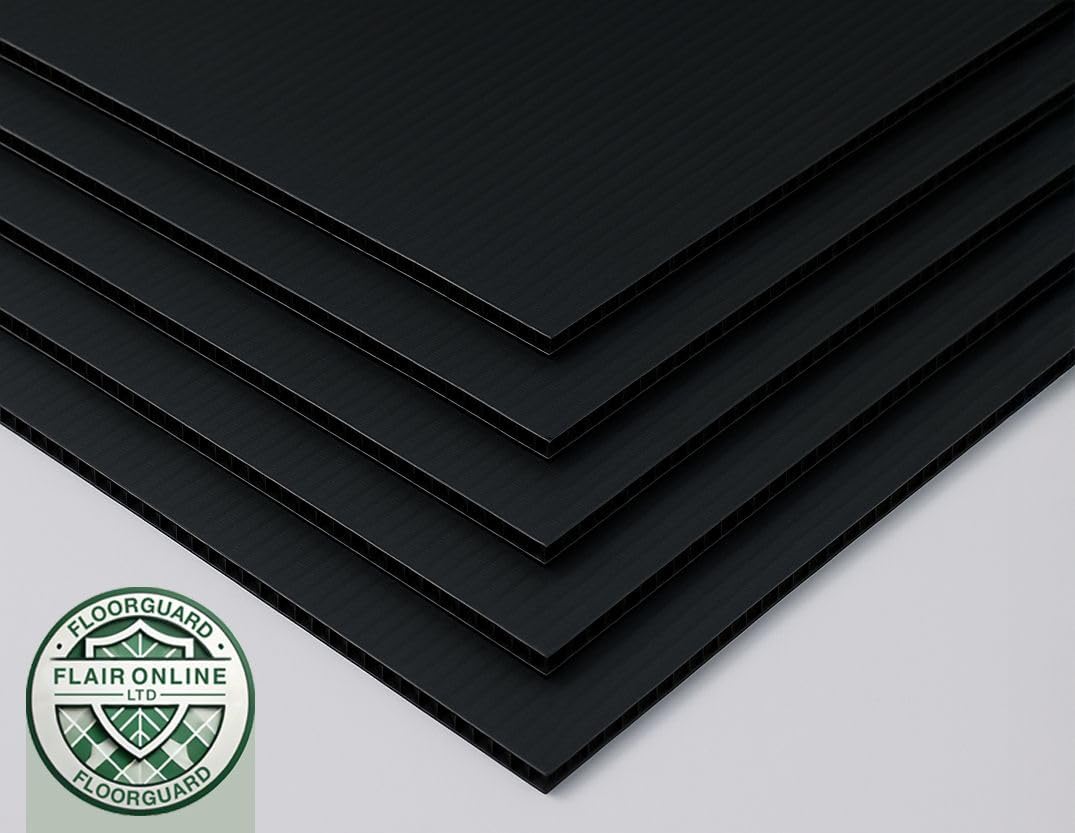 Black Correx Sheet 2mm, Pack of 5 Floor Protection Sheets 1.2m x 2.4m