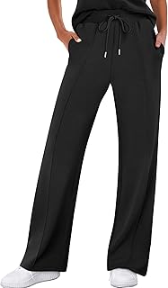 ANRABESS Women's Wide Leg Sweatpants High Waist Baggy Flared Pants Drawstring Athletic Joggers Sweat Pants
