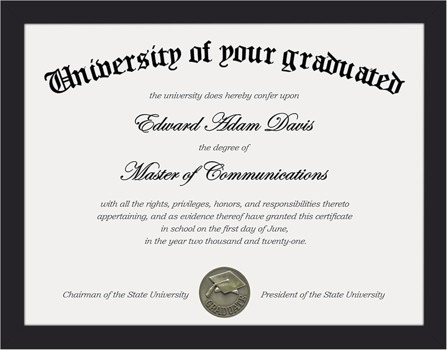 upsimples Certificate Frame with Clear Plexiglass, 8.5 by 11 Picture Diploma Document Degree Frames for Wall and Tabletop, Black, 1 Pack