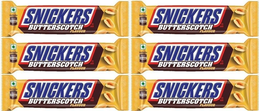 Snickers Butterscotch Flavour Chocolate Bar 40g – Pack of 6 – Peanuts, Caramel & Butterscotch Nougat in Chocolate – Made in India – Indulgent Snack Treat#EATASNICKERS
