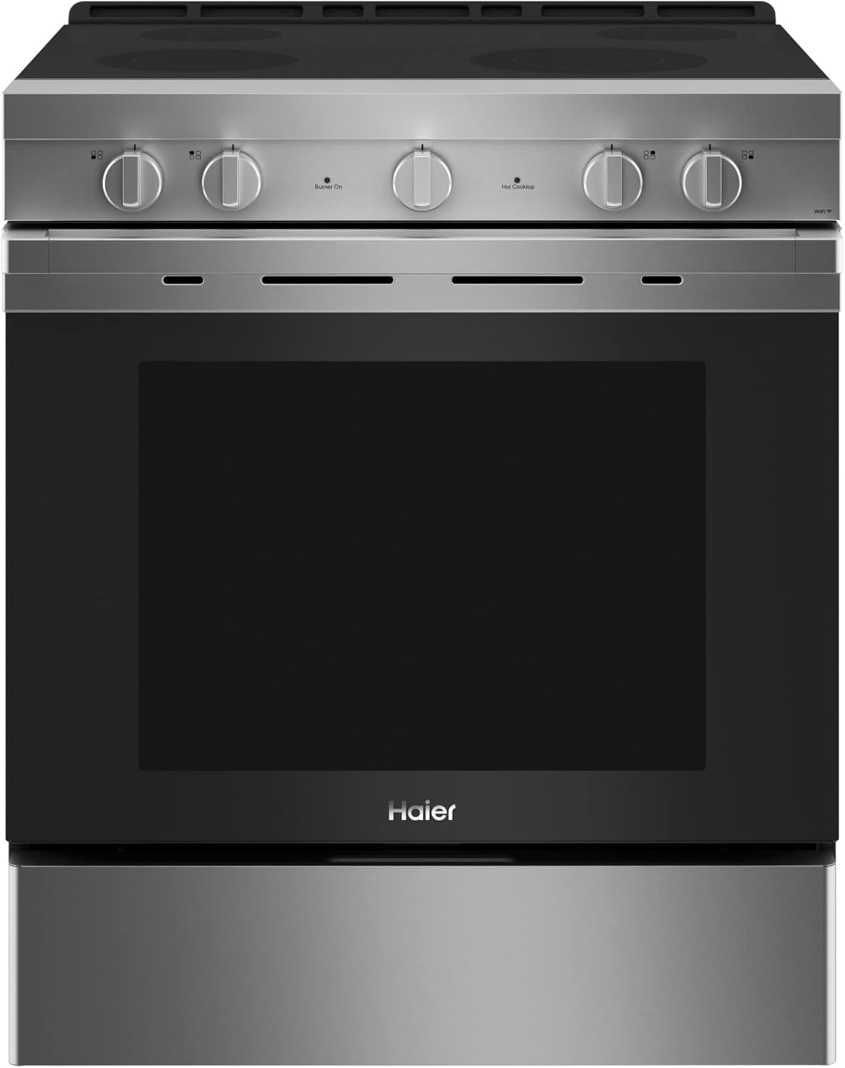 Haier QSS740RNSS 30" Smart Freestanding Electric Range with 4 Radiant Elements 5.7 cu. ft. Capacity WiFi Connection and Hidden Bake Element in Stainless Steel
