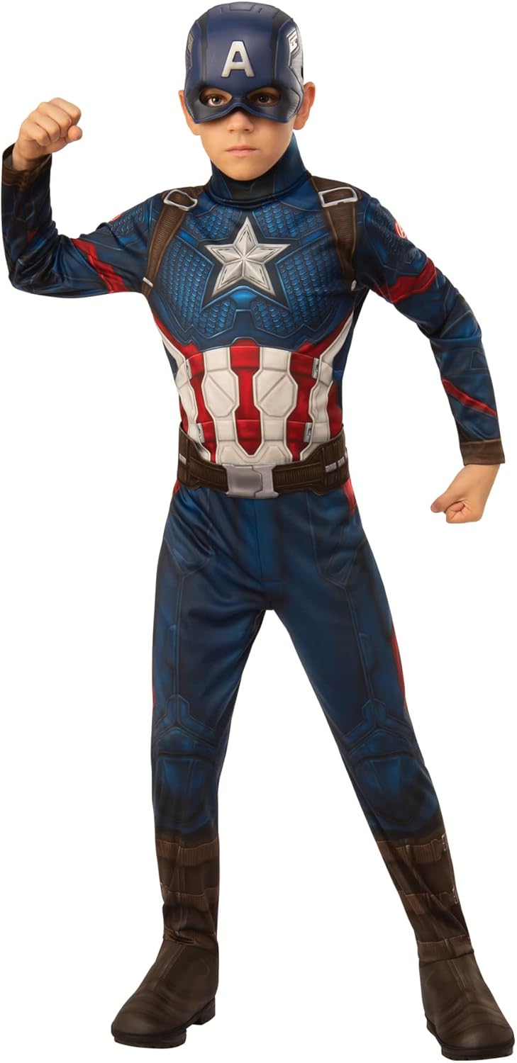 Rubie's Official Marvel Avengers Endgame Captain America Classic Childs Costume, Kids Superhero Fancy Dress
