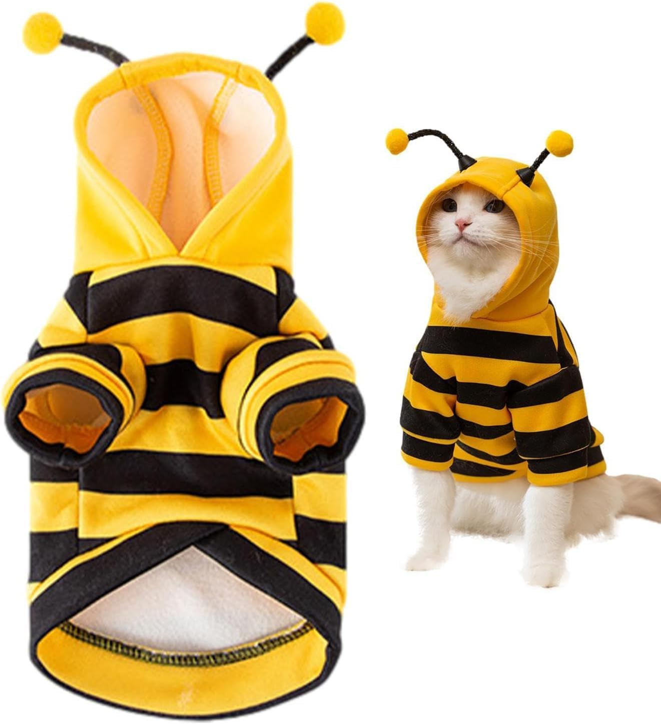 Dog Bee Hoodies, Halloween Pet Bee Costume Hoodies, Cat Dog Clothing Cute Dress Up Costume Apparel Coat Clothes Pet Supplies, For Small Medium Dogs, Kitten, Puppy