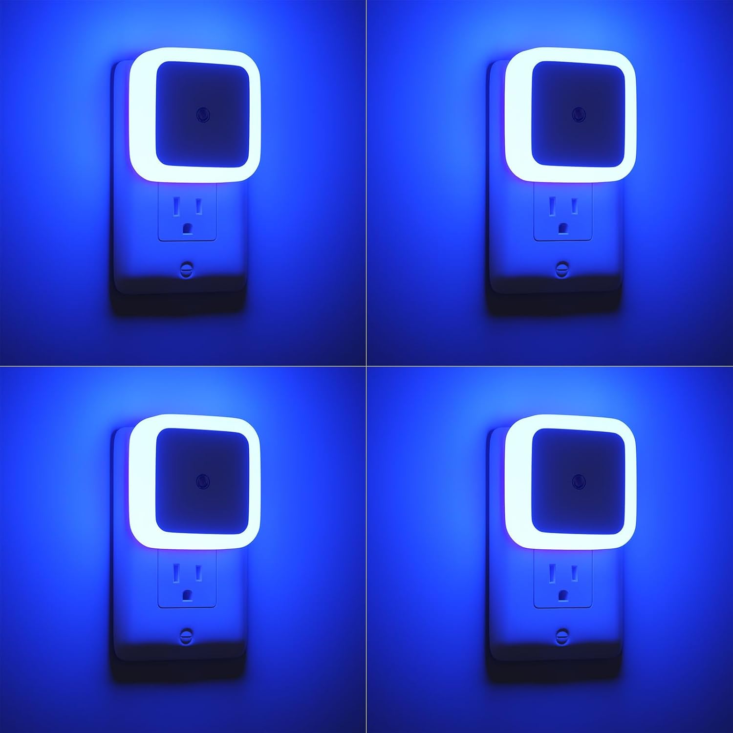 Sujeet Blue Night Light 4 Pack,Night Lights Plug into Wall 4-Pack, Nightlight Plug in Night Light, Dusk to Dawn Night Lamp Led Night Light for Bedroom, Bathroom, Hallway