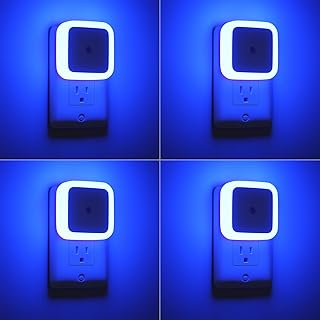 Sujeet Blue Night Light 4 Pack,Night Lights Plug into Wall 4-Pack, Nightlight Plug in Night Light, Dusk to Dawn Night Lamp Led Night Light for Bedroom, Bathroom, Hallway