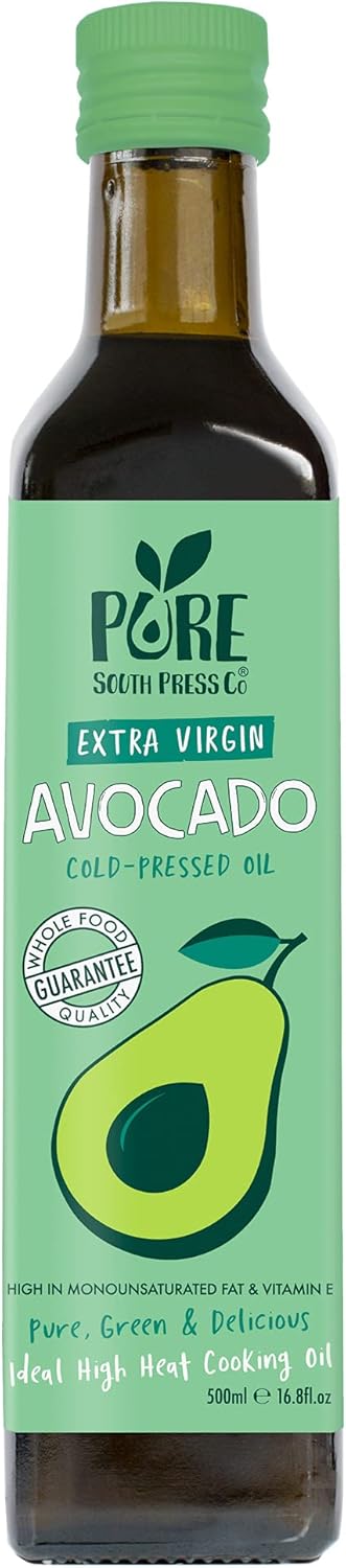 Pure South Press Cold-Pressed Avocado Oil Extra Virgin for Keto, Paleo & Vegan Diets, 500 ml
