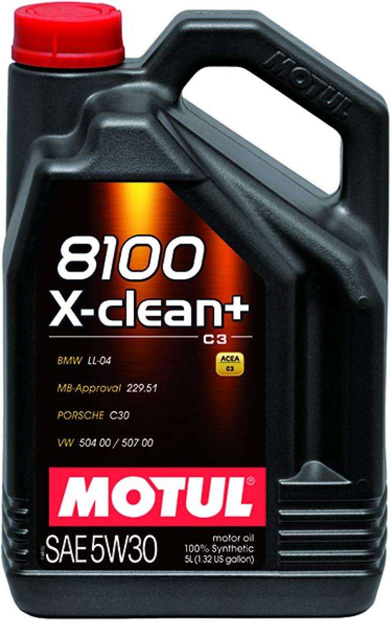 Motul 106377 8100 X-Clean+ 5W-30 Motor Oil 5-Liter Bottles