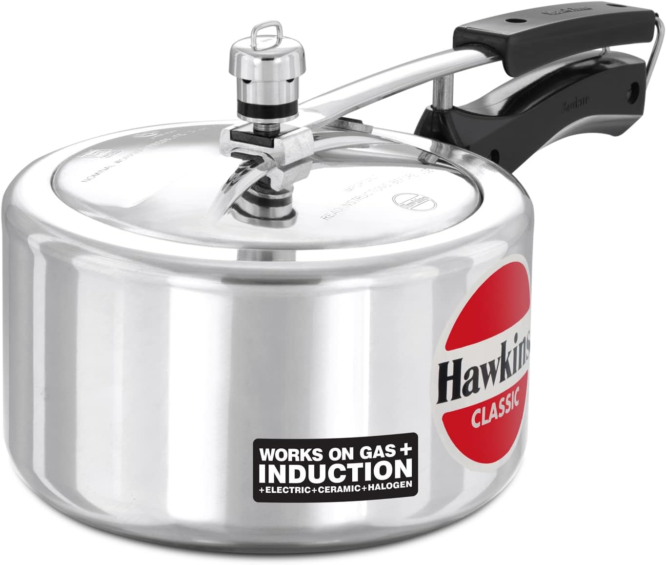 Hawkins Classic 3 Litre Inner Lid Aluminium Pressure Cooker, Induction Cooker, Wide Design Pan Cooker, Best Cooker, Silver (Icl3W), 3 Liter